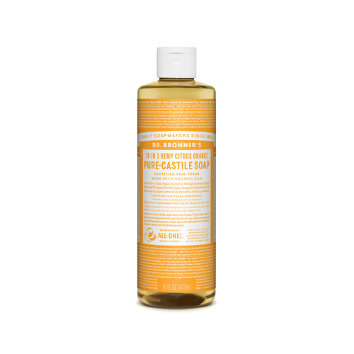 Pure-Castile Liquid Soap Organic Citrus Orange Scent 16 oz
