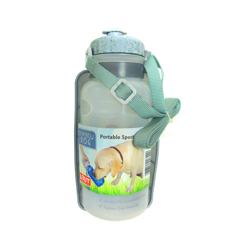 Portable Watering Bottle/Bowl Clear Plastic 20 oz For Dogs Clear