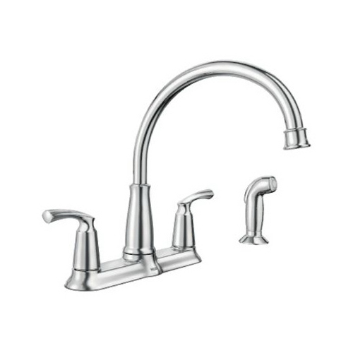 Moen 87403 Kitchen Faucet Bexley Two Handle Chrome Side Sprayer Included Chrome