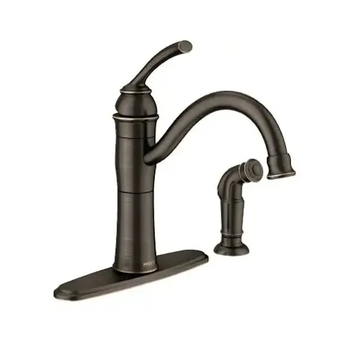 Kitchen Faucet Braemore One Handle Mediterranean Bronze Side Sprayer Included Mediterranean Bronze