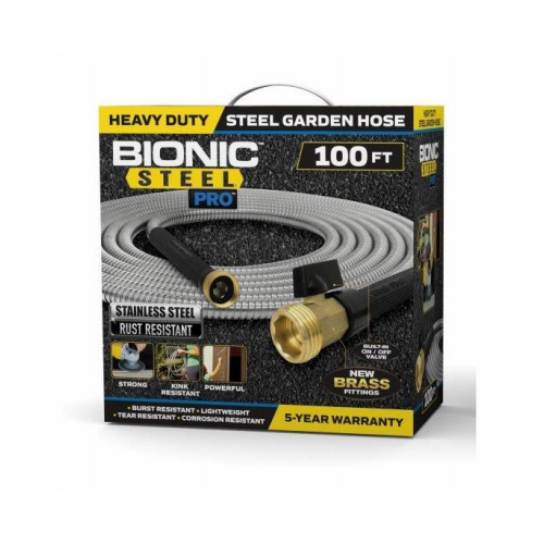 Bionic Steel 2428 Garden Hose Pro 5/8" D X 50 ft. L Heavy Duty Commercial Grade Gray Gray