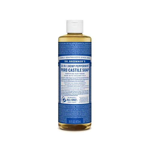 Dr. Bronner's CSPE16-XCP12 Pure-Castile Liquid Soap Dr. Bronner's Organic Peppermint Scent 16 oz - pack of 12