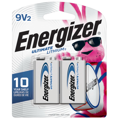 Energizer L522BP-2 Battery Ultimate Lithium 9-Volt Pair