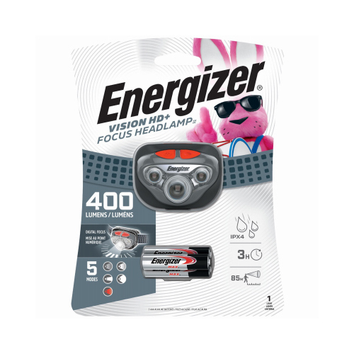 Energizer HDD32E Headlight Vision HD + 400 lm Gray LED AAA Battery Gray