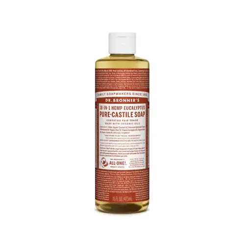 Pure-Castile Liquid Soap Dr. Bronner's 18-in-1 Organic Eucalyptus Scent 16 oz - pack of 12