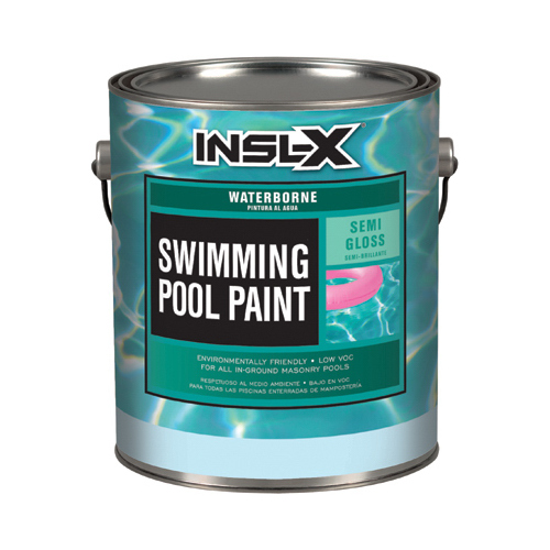 Swimming Pool Paint Indoor and Outdoor Semi-Gloss White Acrylic 1 gal White