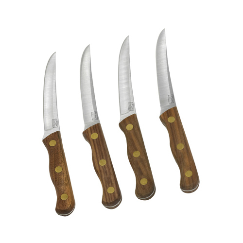 Chicago Cutlery B144 Knife Set Walnut Tradition Stainless Steel Steak 4 pc Satin