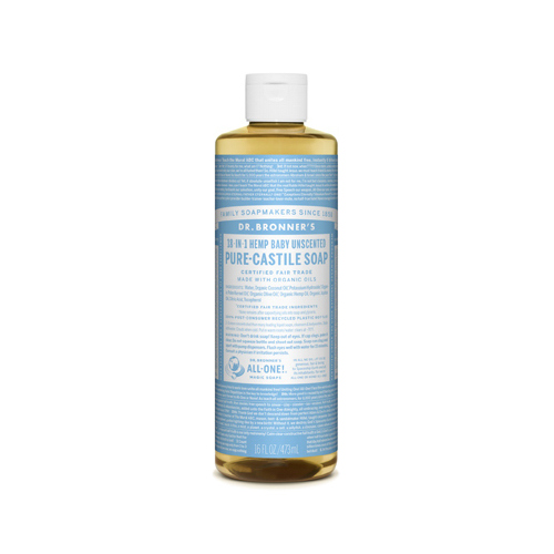 Dr. Bronner's CSBA16-XCP12 Pure-Castile Liquid Soap Dr. Bronner's 18-in-1 Baby Organic No Scent 16 oz - pack of 12