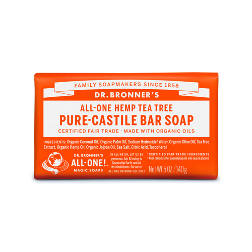Dr. Bronner's OBTT05-XCP12 Pure-Castile Bar Soap Dr. Bronner's Organic Tea Tree Scent 5 oz - pack of 12