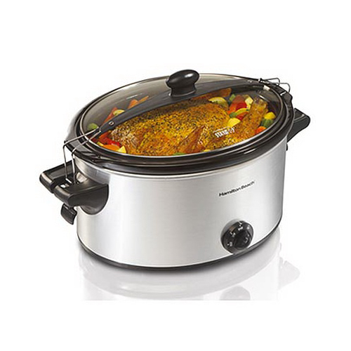Slow Cooker 6 qt Silver Stainless Steel Silver