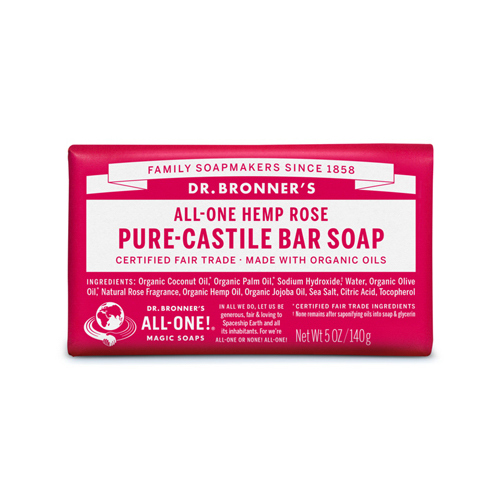 Dr. Bronner's OBRO05-XCP12 Pure-Castile Bar Soap Dr. Bronner's Organic Rose Scent 5 oz - pack of 12