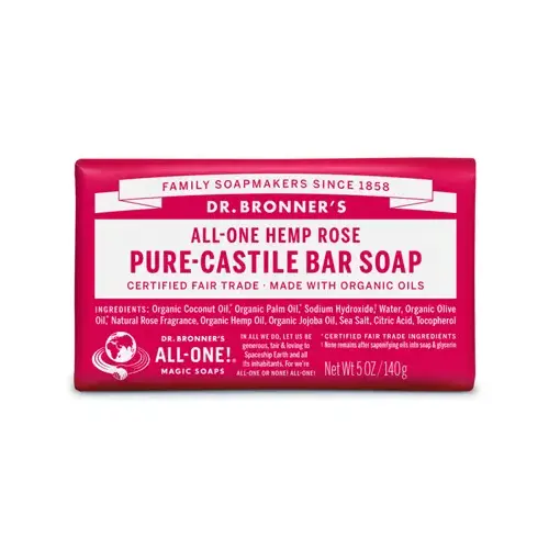 Pure-Castile Bar Soap Organic Rose Scent 5 oz