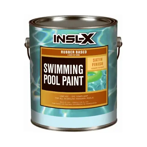 Swimming Pool Paint Indoor and Outdoor Satin Black Synthetic Rubber 1 gal Black