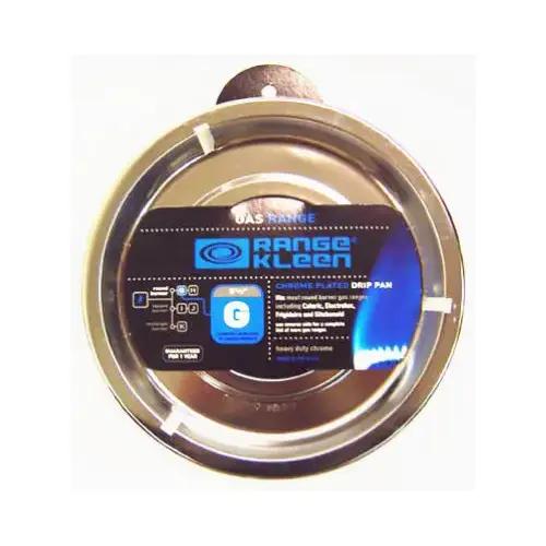 Range Kleen RGP300 Gas Range Drip Pan, "G" Series, Chrome, 8.25 In. Round