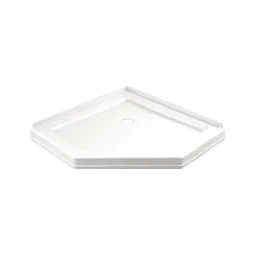 Neo Angle Shower Base, Single Threshold, Bright White, 38.25 x 38.25 In.