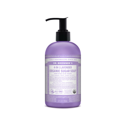 Dr. Bronner's SD0501-XCP12 Sugar Soap Dr. Bronner's 4-in-1 Organic Lavender Scent 12 oz - pack of 12