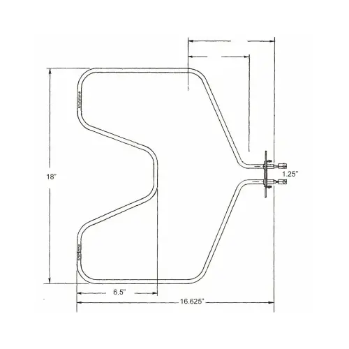 Range Kleen 7508 Oven Replacement Element Stainless Steel 18" W X 17.5" L Gray