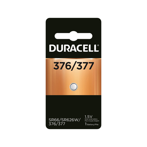 DURACELL DISTRIBUTING NC 67848 Silver Oxide Watch Battery, #377, 1.5-Volt  pair