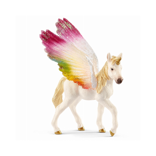 Winged Rainbow Unicorn Foal Toy Animal Figure, Ages 3 & Up