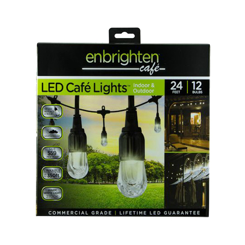 LED Cafe Lights, 12-Bulb Set, 24-Ft.