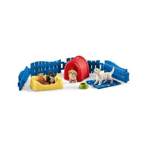 Puppy Pen Toy Set, Toy Animal Figure, Ages 3 & Up Assorted