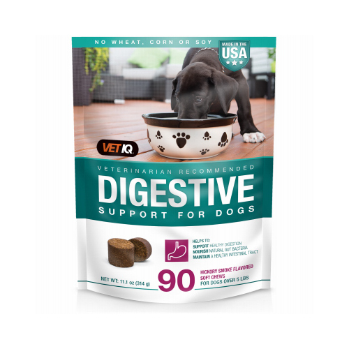 SERGEANT'S PET 00125 Digestive Dog Soft Chew Treats, Hickory Smoke Flavored, 90 Count, 11.1-oz.