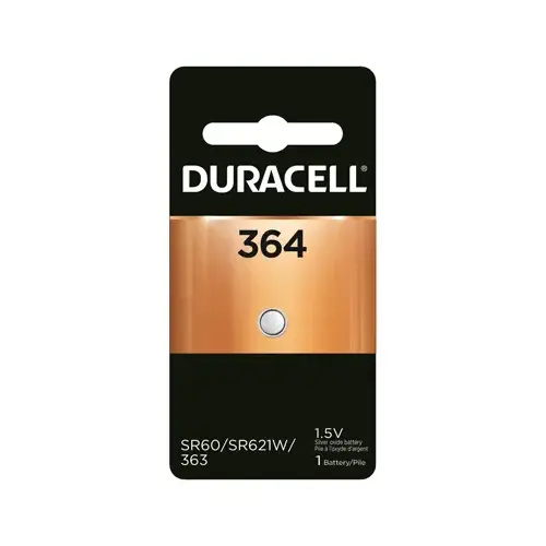 DURACELL DISTRIBUTING NC 16409-XCP6 Watch Battery, #364, Silver Oxide, 1.5-Volt - pack of 6