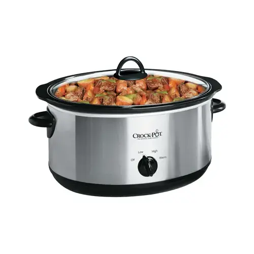 Oval Slow Cooker With Removable Crock, Stainless Steel, 7-Qt.