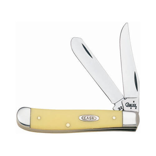 W R CASE & SONS CUTLERY CO 00029 Mini Trapper Knife, Yellow Handle, 3-1/2-In. Closed