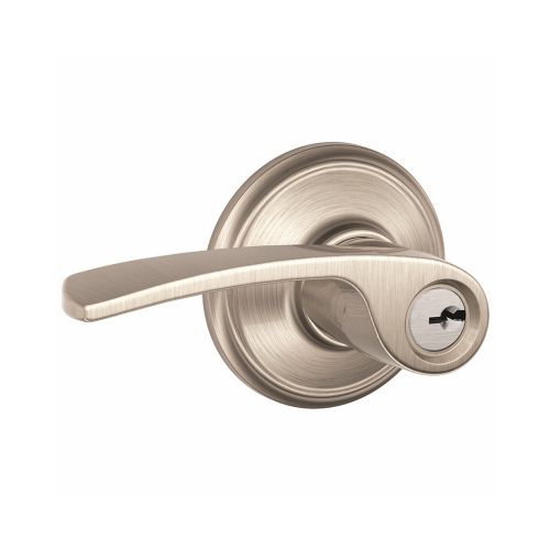 Merano Lever Keyed Entry Lock C Keyway with 16211 Latch and 10063 Strike Satin Nickel Finish - pack of 4