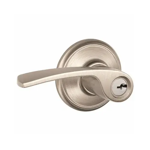 Merano Lever Keyed Entry Lock C Keyway with 16211 Latch and 10063 Strike Satin Nickel Finish