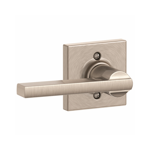 Schlage F51A LAT 622 COL Latitude Lever with Collins Trim Keyed Entry Lock,  Matte Black
