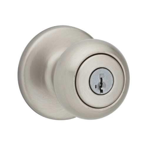 Cove Keyed Entry Knob Satin Nickel