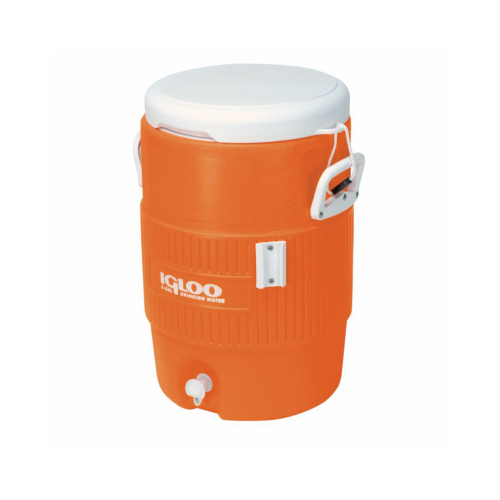 IGLOO CORPORATION 42316 Beverage Jug, Orange With White Seat-Top Lid & Handles, 5-Gallons