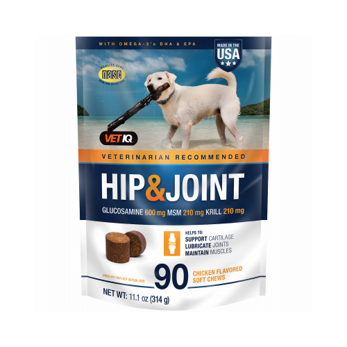 SERGEANT'S PET 00124 Hip & Joint Supplement for Dogs, Chicken Flavored Soft Chews, 11.1-oz., 90 Count