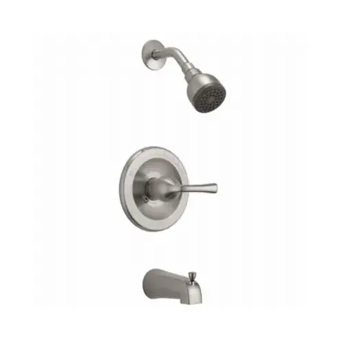 Foundations Single-Handle 1-Spray Tub and Shower Faucet in Brushed Nickel (Valve Included)