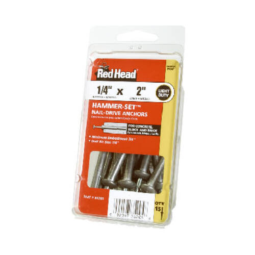 1/4 in. x 2 in. Hammer-Set Nail Drive Concrete Anchors - pack of 15