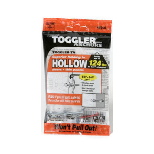 TA Hollow Wall Anchors, 1/8-1/4-In  pack of 5
