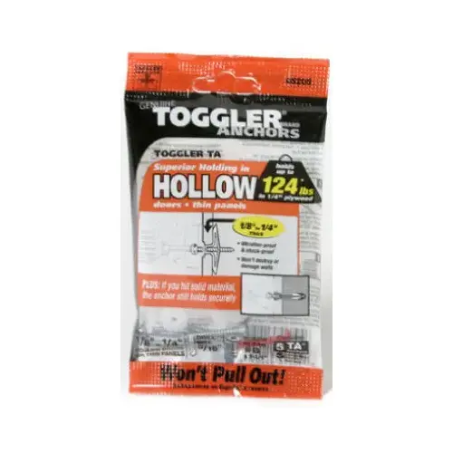 TA Hollow Wall Anchors, 1/8-1/4-In - pack of 5