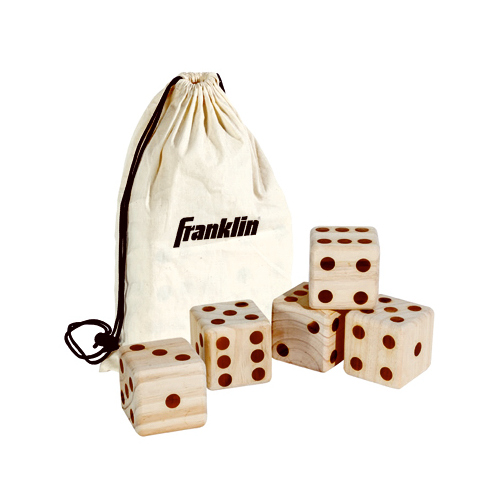 Franklin Sports 52114 Wooden Dice With Carry Bag, 6-Pc.