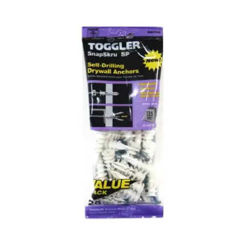 Mechanical Plastics Corp. 50125 SnapSkru Self-Drilling Drywall Anchors, With Screw, 3/8-5/8-In - pack of 20