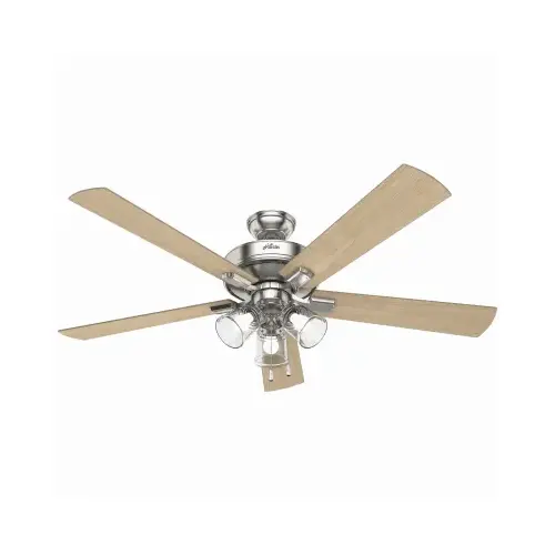 Crestfield Ceiling Fan, 3 LED Lights, Brushed Nickel, 60-In.