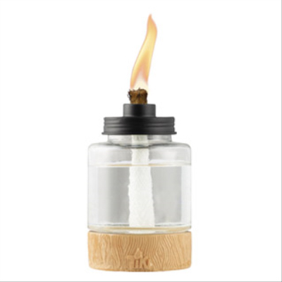 Lamplight Farms 1121083 Wood Glass Table Torch, 6.5 In.