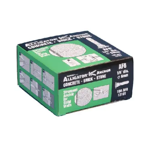 Mechanical Plastics Corp. 13101 Alligator Masonry Anchors, Flanged, .25-In - pack of 100