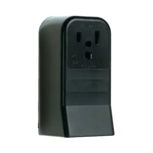 Straight Blade Power Outlet Receptacle, 2 -Pole, 250 V, 50 A, NEMA: NEMA 6-50, Black