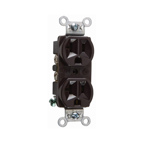 Duplex Outlet, Commercial-Grade, Brown, 20-Amps