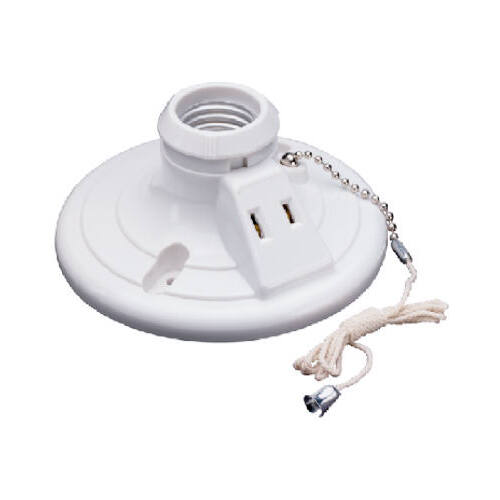 PASS & SEYMOUR S860WCC18 Incandescent Light Socket With Pull Chain