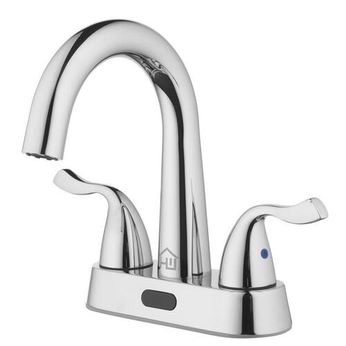 Homewerks 26-B423S-HW Centerset Bathroom Sink Faucet Chrome Motion Sensing 4" Chrome