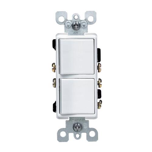 Duplex Combination Switch Decora 15 amps Single Pole 3-Way/Combination White White