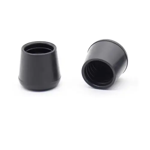 Leg Tip Rubber Black Round 1-1/4" W Black